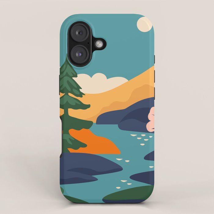 Nature forest mountain landscape art iPhone Case Gallery Image 1