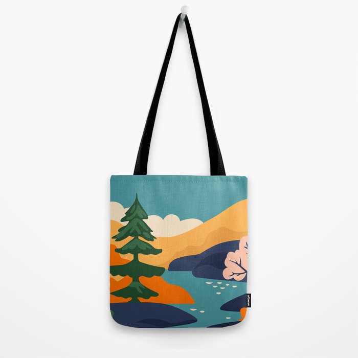 Nature forest mountain landscape art Tote Bag Gallery Image 2
