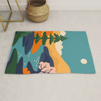 Nature forest mountain landscape art Rug Gallery Image 1