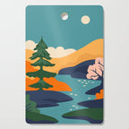 Nature forest mountain landscape art Cutting Board Gallery Image 1