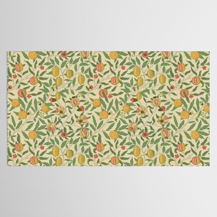 William Morris Pomegranate Fruit Beige Gold Coral Tablecloth Gallery Image 2