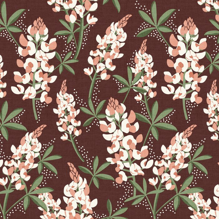 Bluebonnet Floral Brown Peach Multi Coffee Mug Gallery Image 2