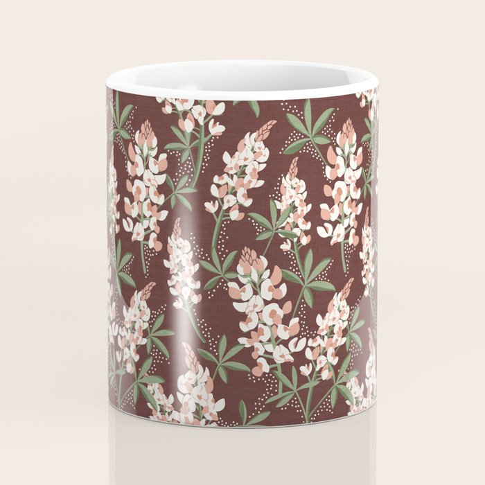 Bluebonnet Floral Brown Peach Multi Coffee Mug Gallery Image 4