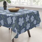 Moody Botanical Blooms on Slate Blue Tablecloth Gallery Image 3