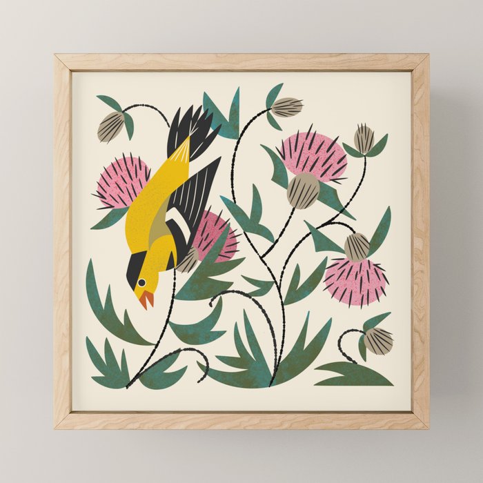 Goldfinch and Thistle Mini Art Print Gallery Image 1
