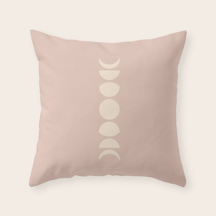 Minimal Moon Phases IV Throw Pillow Gallery Image 1