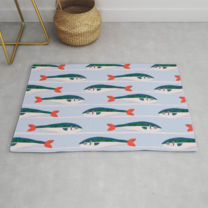Large Sardines Pattern Rug Gallery Image 1