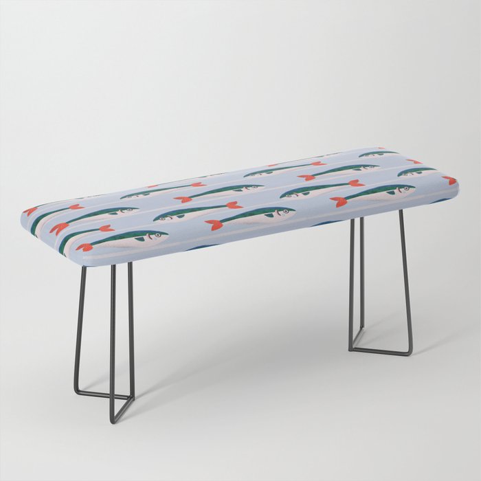 Large Sardines Pattern Bench Gallery Image 1