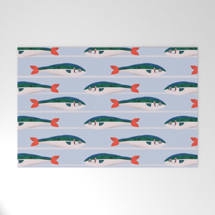 Large Sardines Pattern Welcome Mat Gallery Image 1