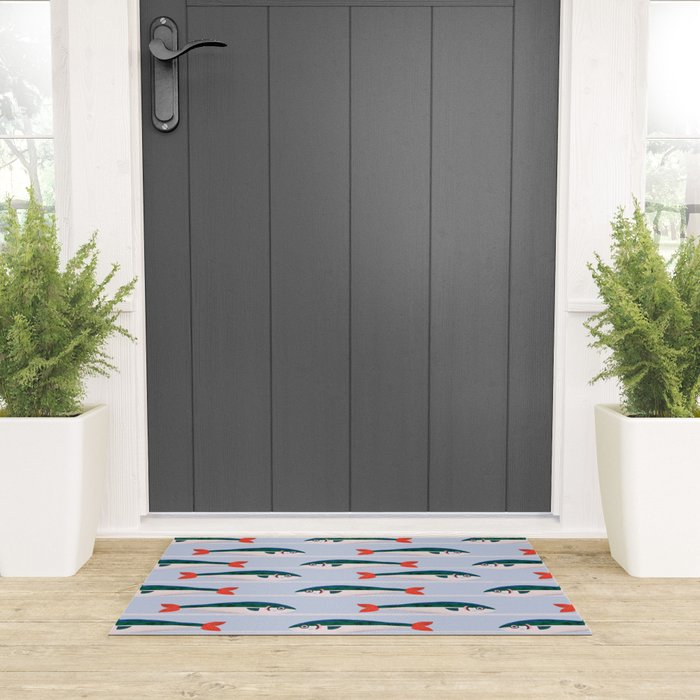 Large Sardines Pattern Welcome Mat Gallery Image 3