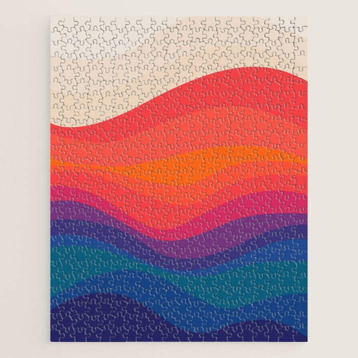 Sacred Geometric Waves: Retro 80s Edition Jigsaw Puzzle Gallery Image 1