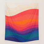 Sacred Geometric Waves: Retro 80s Edition Wall Tapestry Gallery Image 4