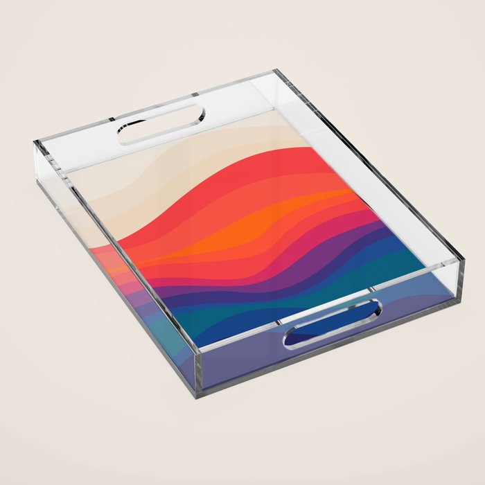 Sacred Geometric Waves: Retro 80s Edition Acrylic Tray Gallery Image 1