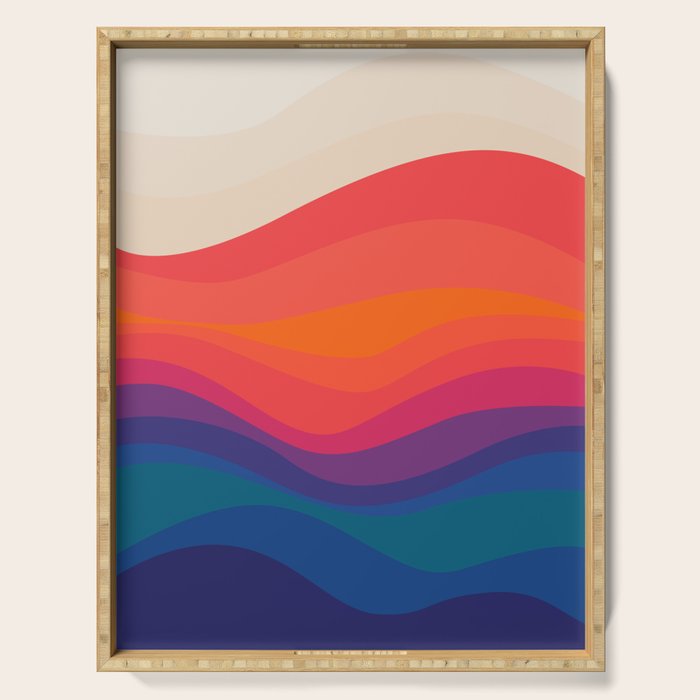 Sacred Geometric Waves: Retro 80s Edition Serving Tray Gallery Image 1