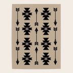 Southwestern Arrow Pattern 232 Black and Beige Poster Gallery Image 4