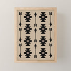 Southwestern Arrow Pattern 232 Black and Beige Mini Art Print Gallery Image 1