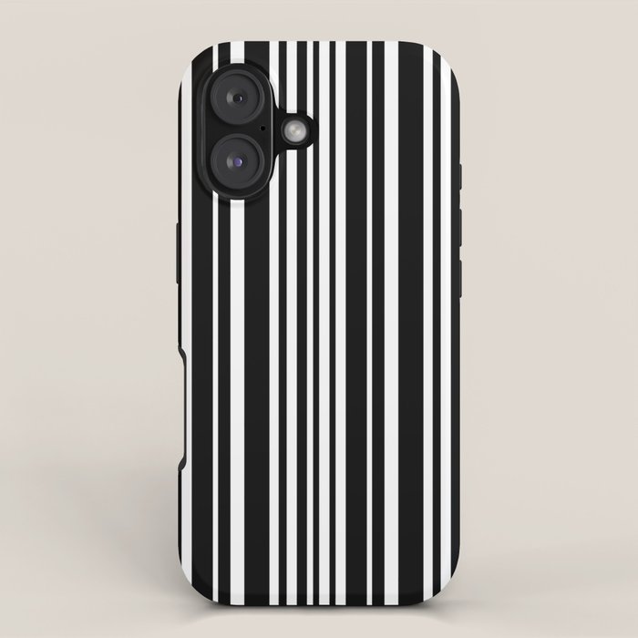Classic Stripes XLI - Black and White iPhone Case Gallery Image 1