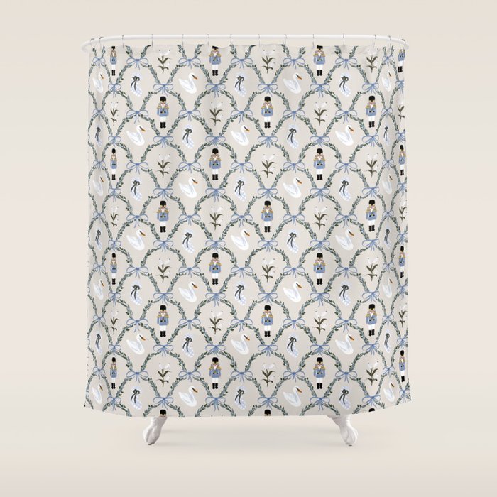 Charming Nutcracker Pattern Shower Curtain Gallery Image 1