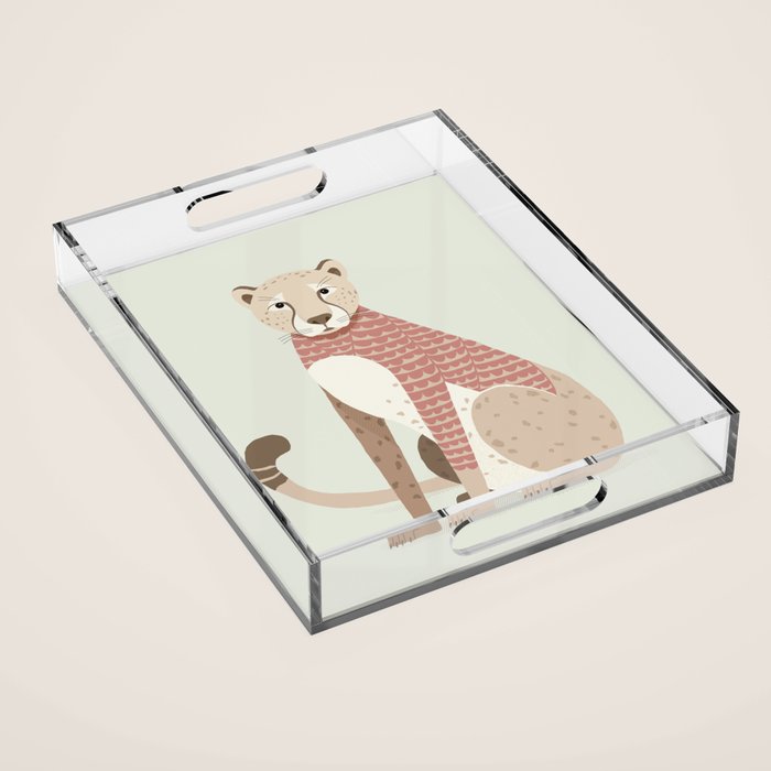 Whimsical Cheetah Acrylic Tray Gallery Image 1