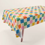 Colorful Mini Check Checkered Pattern Tablecloth Gallery Image 1