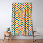 Colorful Mini Check Checkered Pattern Window Curtain Gallery Image 5
