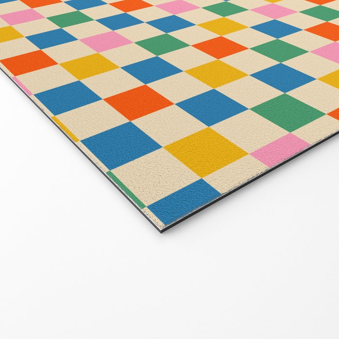 Colorful Mini Check Checkered Pattern Welcome Mat Gallery Image 2