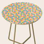 Colorful Mini Check Checkered Pattern Side Table Gallery Image 2