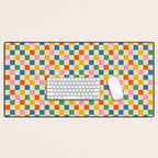 Colorful Mini Check Checkered Pattern Desk Mat Gallery Image 1