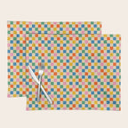Colorful Mini Check Checkered Pattern Placemat Gallery Image 1