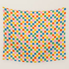 Colorful Mini Check Checkered Pattern Wall Tapestry Gallery Image 4