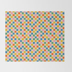 Colorful Mini Check Checkered Pattern Throw Blanket Gallery Image 2
