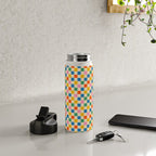 Colorful Mini Check Checkered Pattern Water Bottle Gallery Image 4