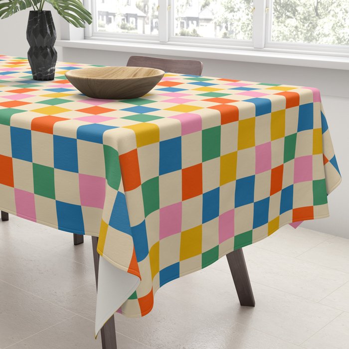 Colorful Mini Check Checkered Pattern Tablecloth Gallery Image 3