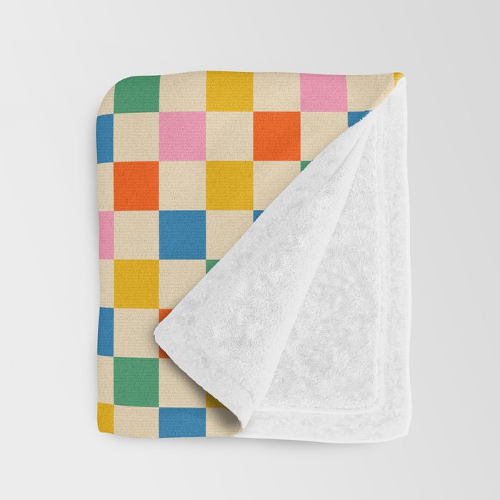 Colorful Mini Check Checkered Pattern Throw Blanket Gallery Image 3