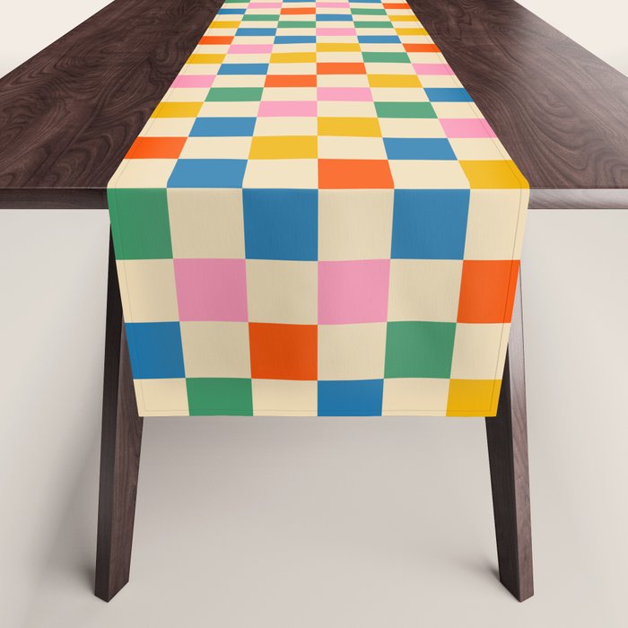 Colorful Mini Check Checkered Pattern Table Runner Gallery Image 1