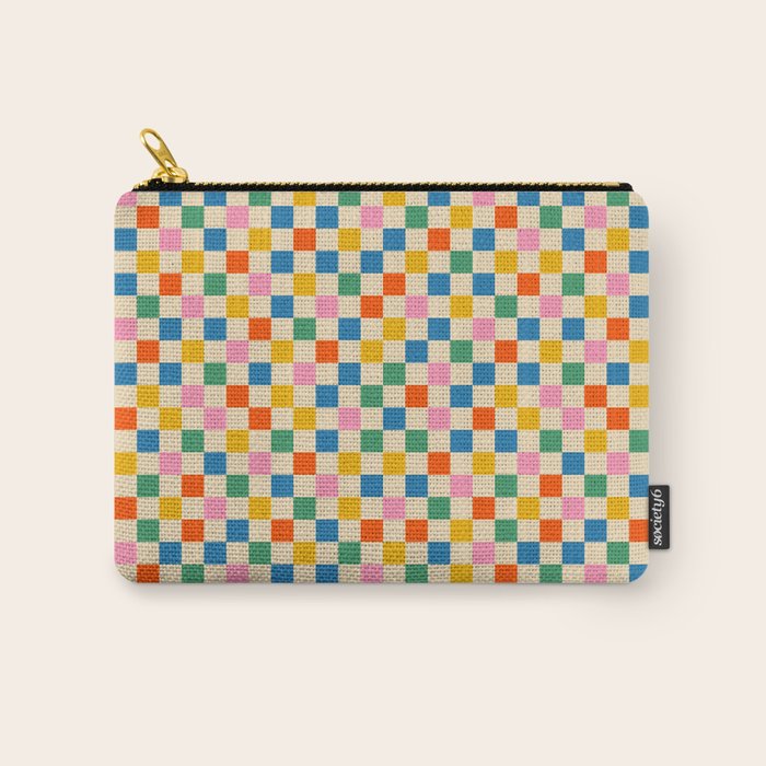 Colorful Mini Check Checkered Pattern Carry All Pouch Gallery Image 1