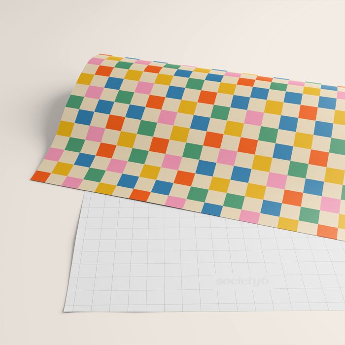 Colorful Mini Check Checkered Pattern Wrapping Paper Gallery Image 2