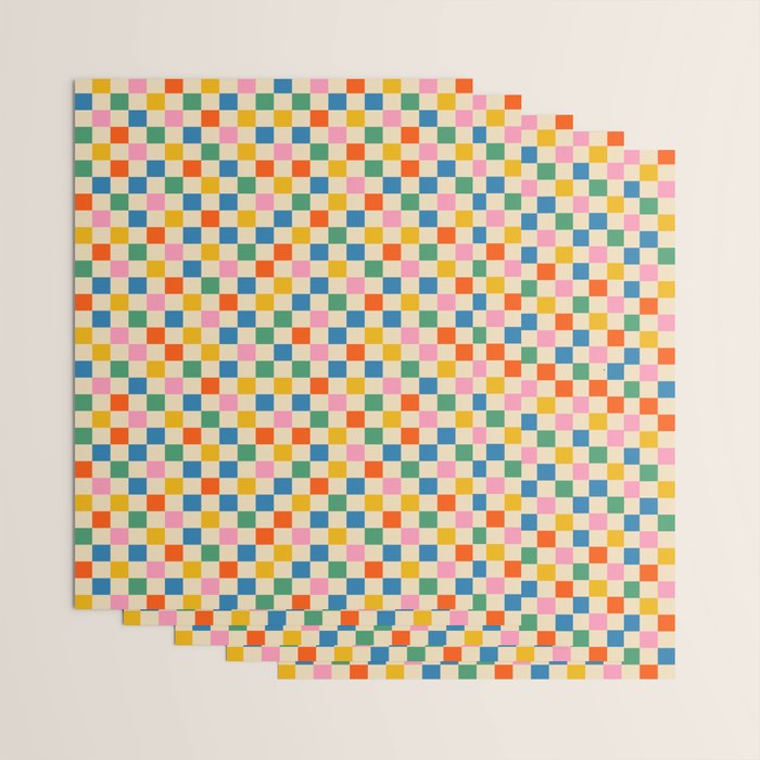 Colorful Mini Check Checkered Pattern Wrapping Paper Gallery Image 3