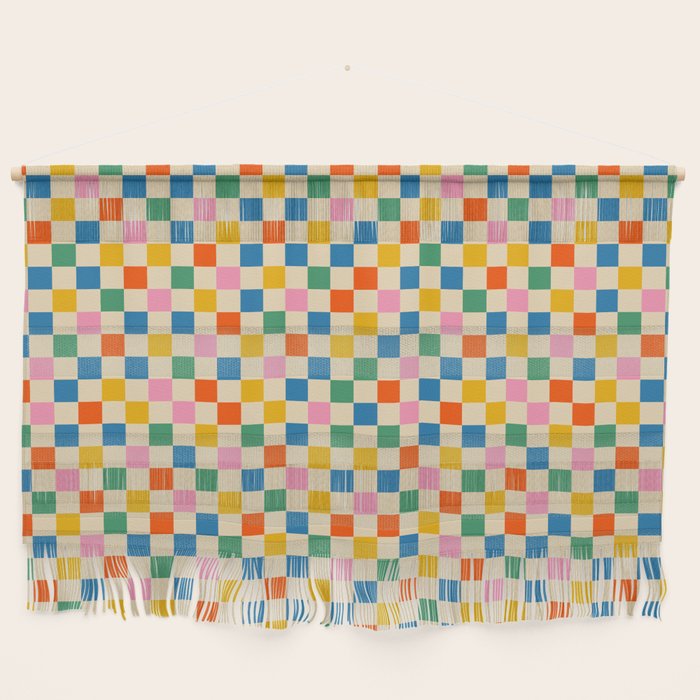 Colorful Mini Check Checkered Pattern Wall Hanging Gallery Image 1