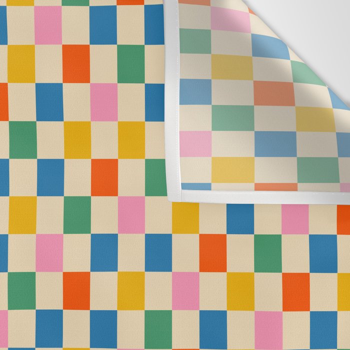 Colorful Mini Check Checkered Pattern Wall Tapestry Gallery Image 3