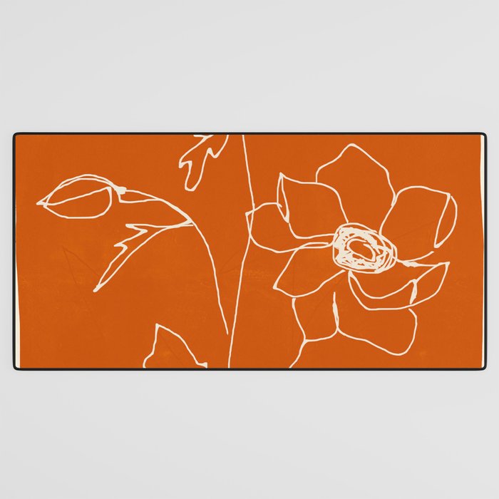 Line Drawing Flowers Desk Mat Gallery Image 3
