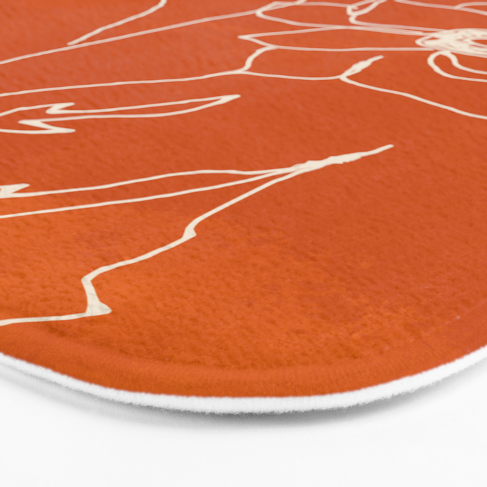 Line Drawing Flowers Bath Mat Gallery Image 3
