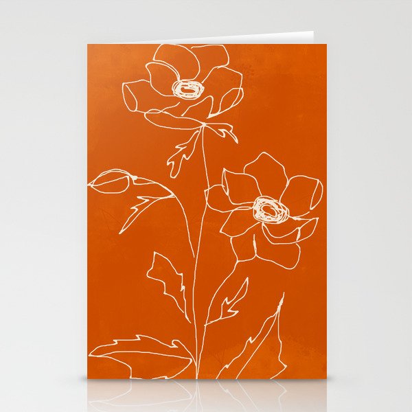 Line Drawing Flowers Stationery Card Gallery Image 1