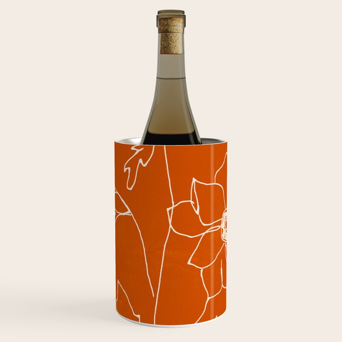 Line Drawing Flowers Wine Chiller Gallery Image 1