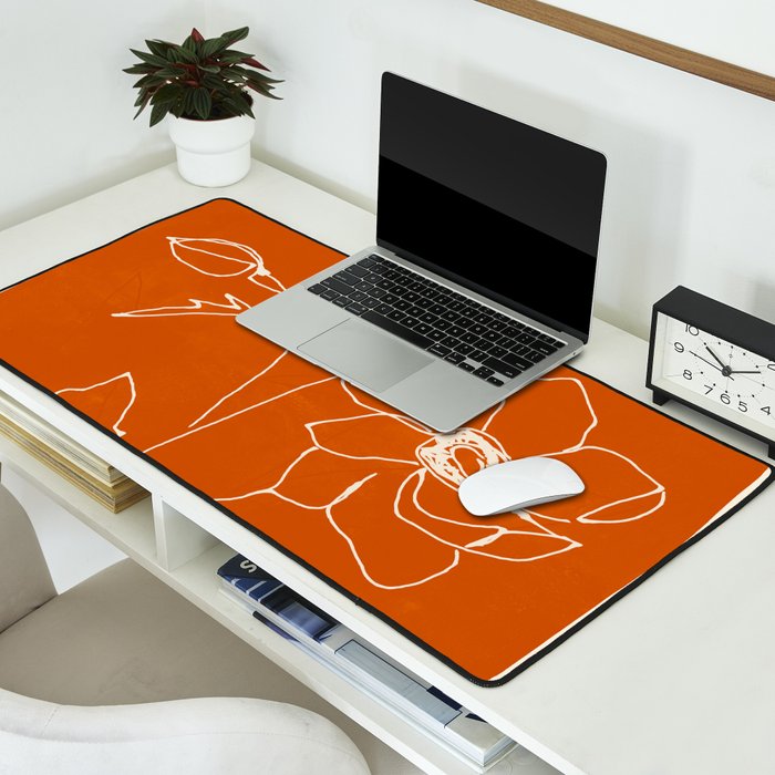 Line Drawing Flowers Desk Mat Gallery Image 2