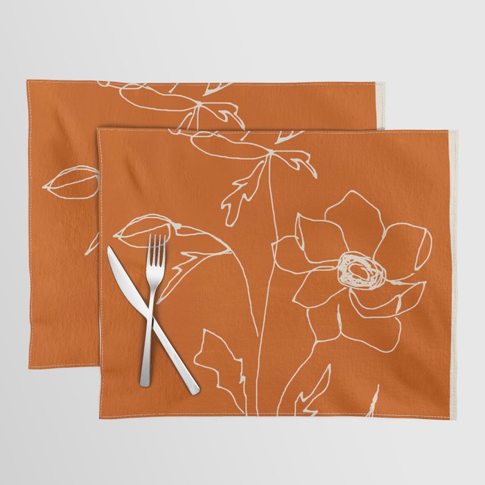 Line Drawing Flowers Placemat Gallery Image 1