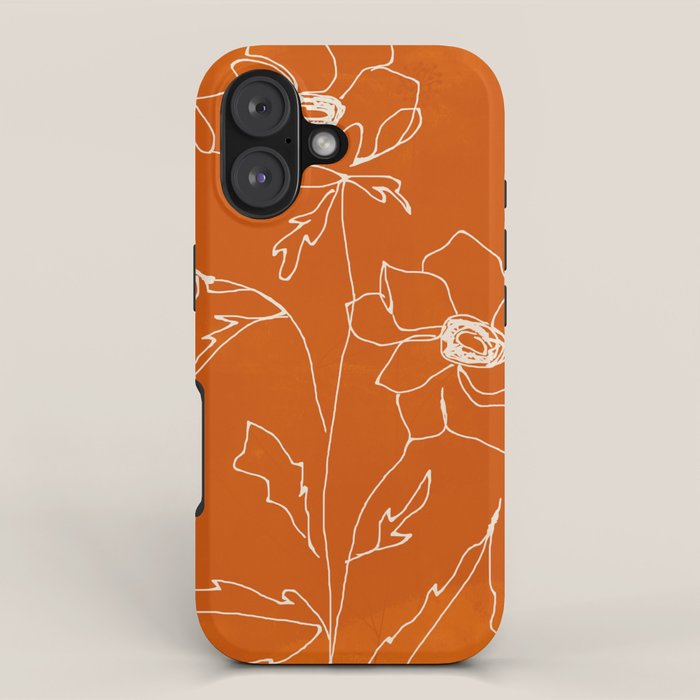 Line Drawing Flowers iPhone Case Gallery Image 1