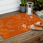 Line Drawing Flowers Outdoor Rug Gallery Image 2