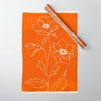 Line Drawing Flowers Wrapping Paper Gallery Image 1