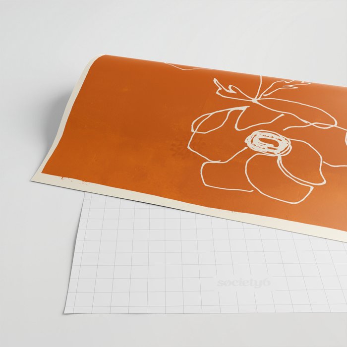 Line Drawing Flowers Wrapping Paper Gallery Image 2